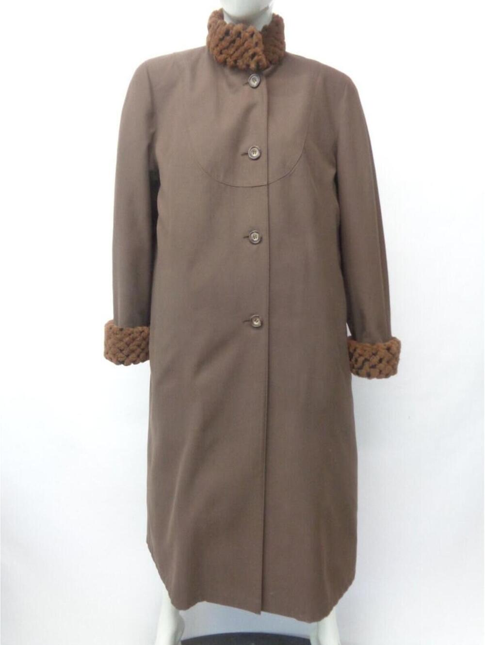 Showroom New Sheared Nutria Fur Lined Raincoat Coat W/Hood Women Woman Size 6 S